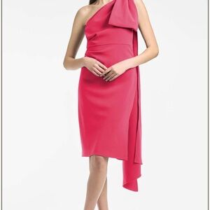 NWT Sachin + Babi Miranda Midi Dress One Shoulder Passion Fruit Pink Size 8